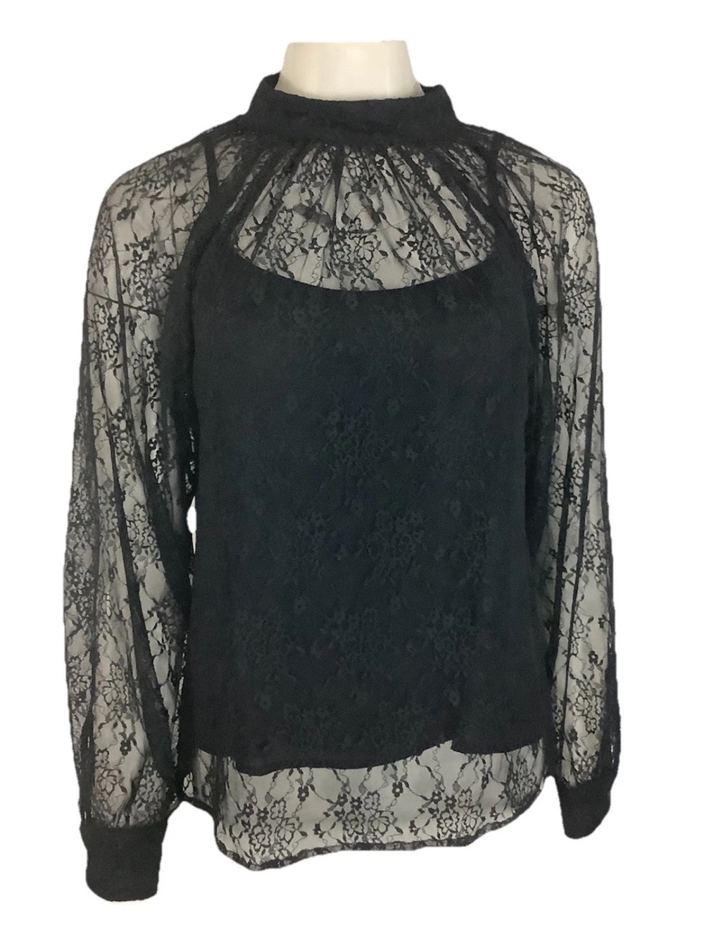 NWT Ann Taylor Sz S Lace Party Cocktail Going Out Party Camisole Blouse Black